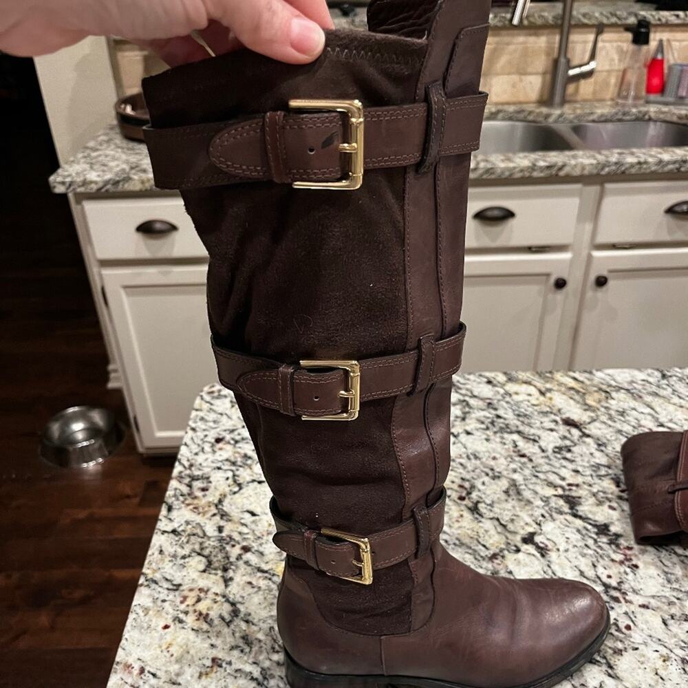 Cole Haan Nike Air Avalon Brown Tall Buckle Boots
